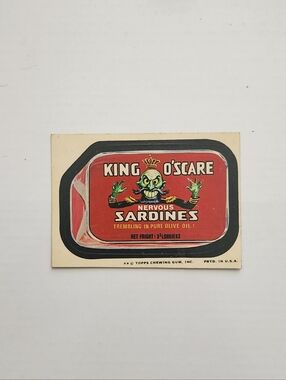 👻1974 Wacky Packages Series 11 - King O'Scare Nervous Sardines collectible 👻✨